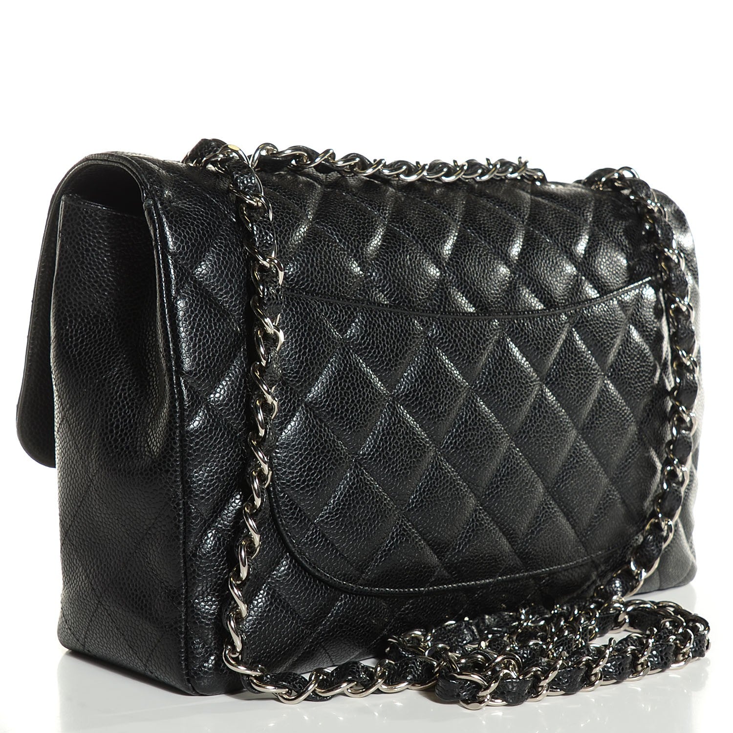 Chanel Caviar Quilted Jumbo Single Flap Black 3 of 8