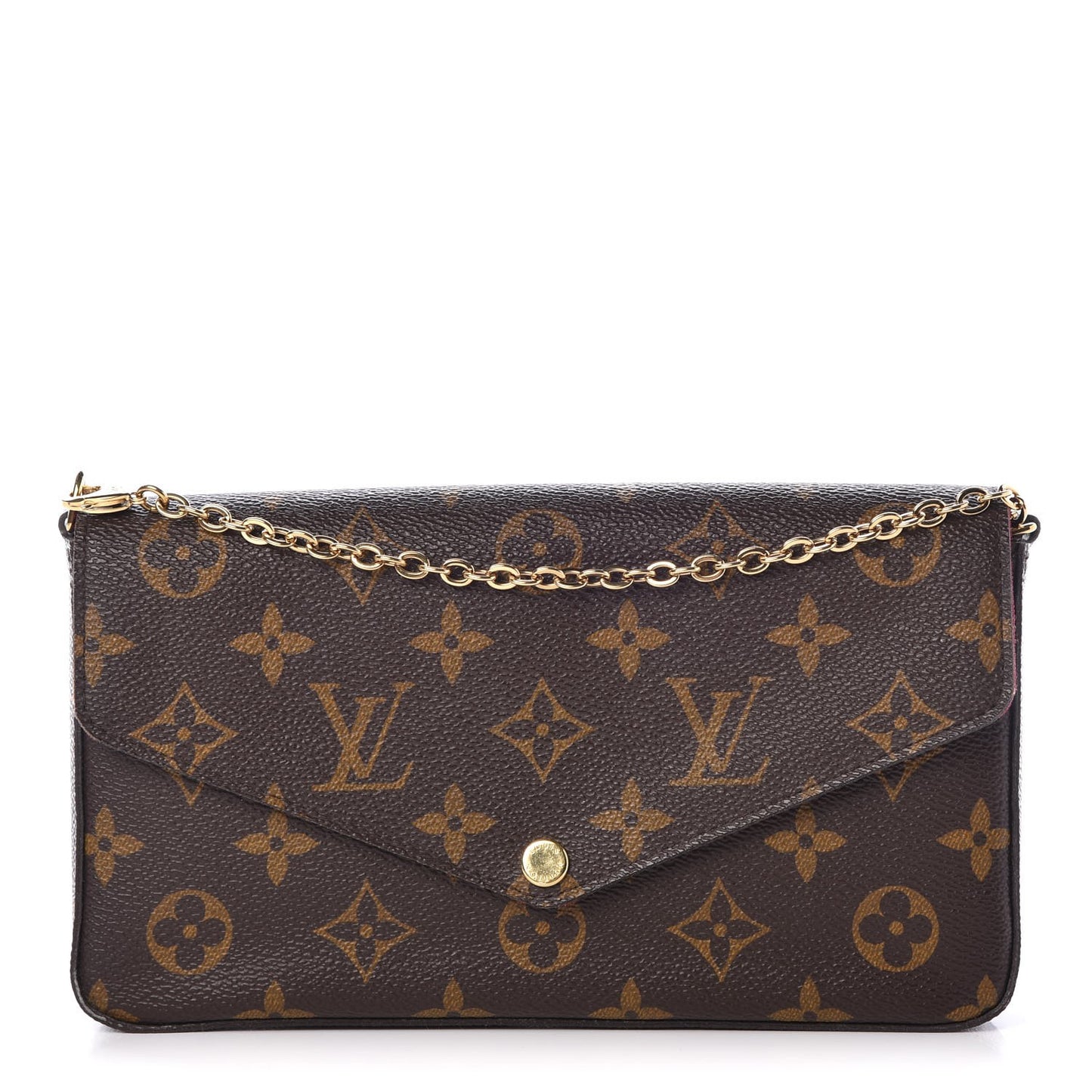 Monogram Pochette Felicie Chain Wallet Fuchsia