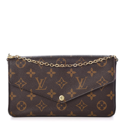 Louis Vuitton Monogram Pochette Felicie Chain Wallet Fuchsia 1 of 12