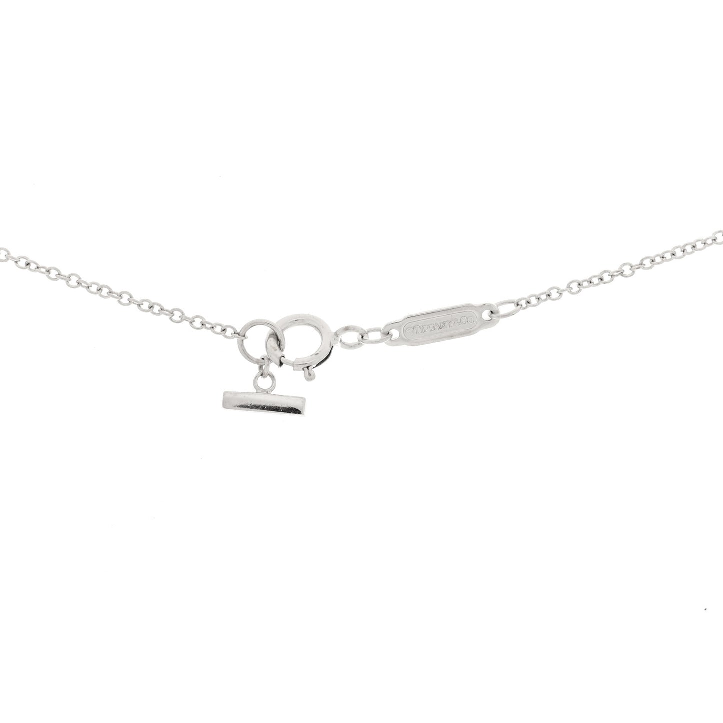 18K White Gold Small T Smile Pendant Necklace