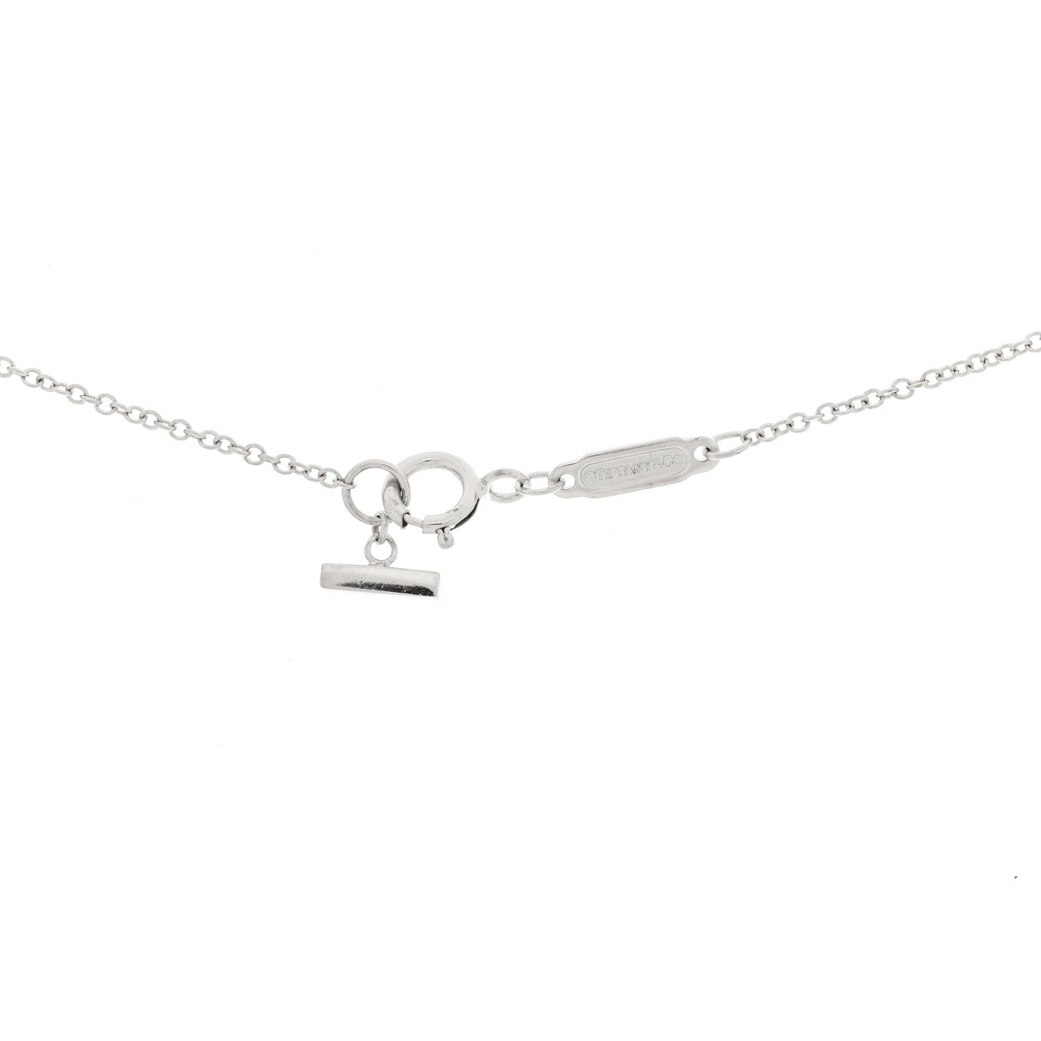 Tiffany 18K White Gold Small T Smile Pendant Necklace 4 of 5
