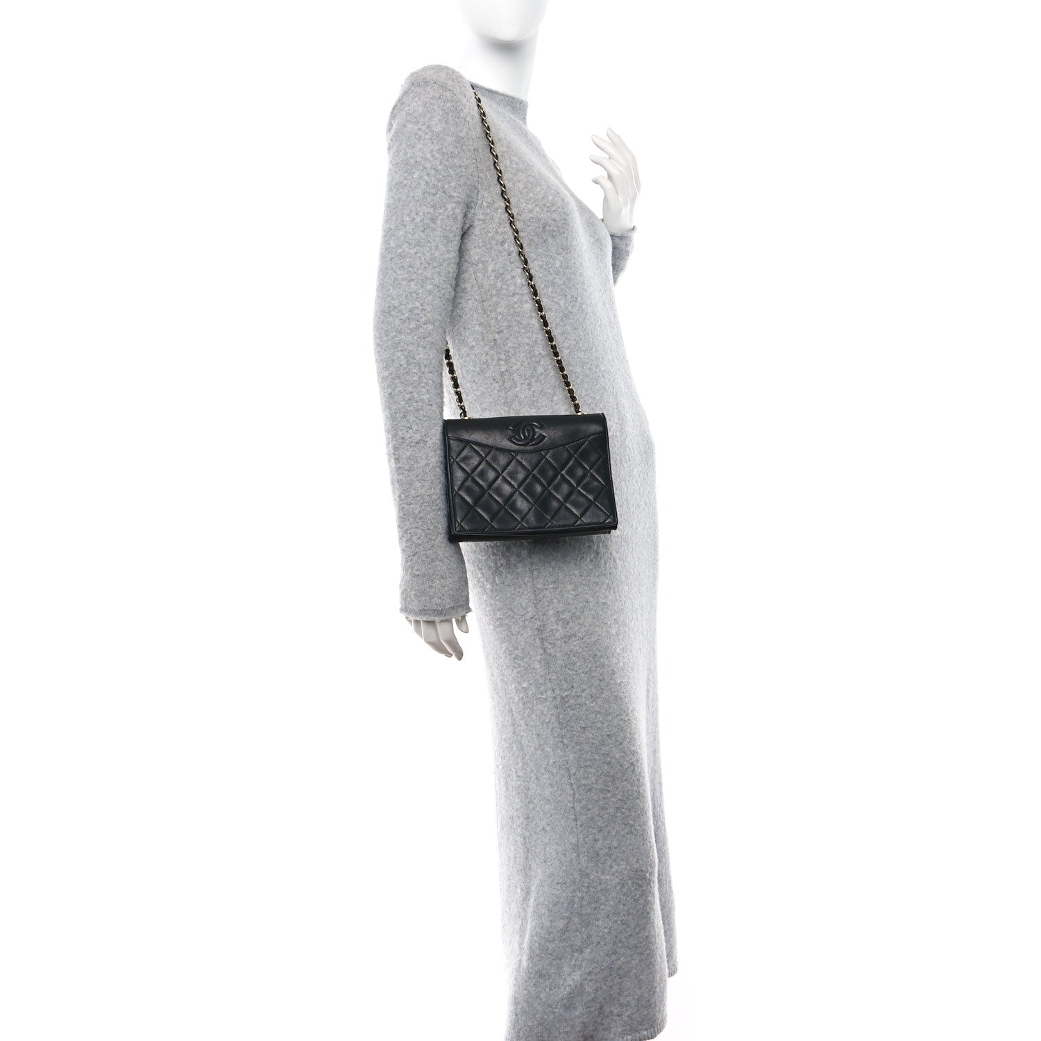 Chanel Lambskin Quilted Flap Shoulder Bag Black 2 of 12