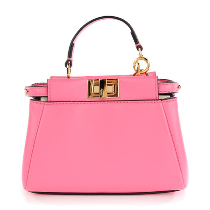 Fendi Shiny Nappa Micro Peekaboo Iconic Satchel Rosa Fluo 1 of 8