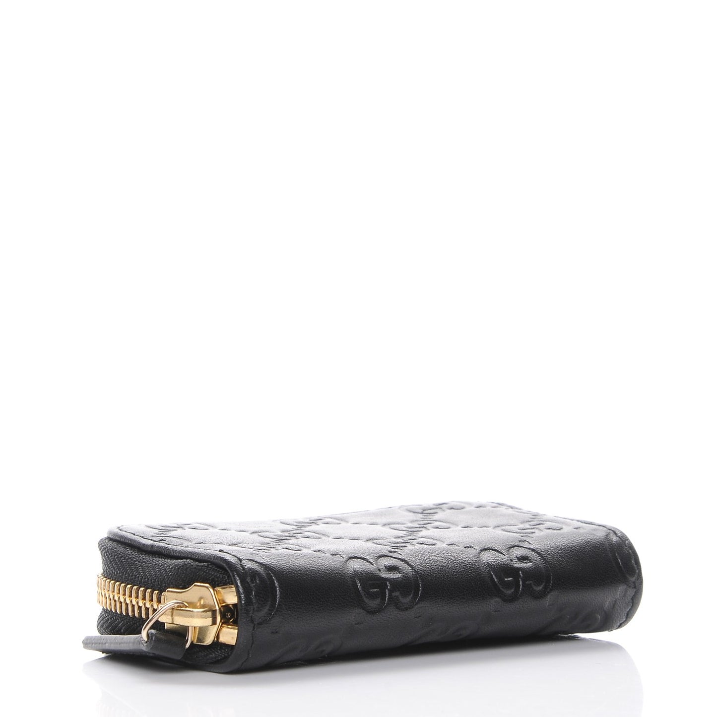 Guccissima Zip Around Coin Purse Wallet Black
