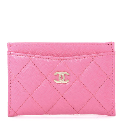 Chanel Caviar Quilted Card Holder Pink 1 of 9
