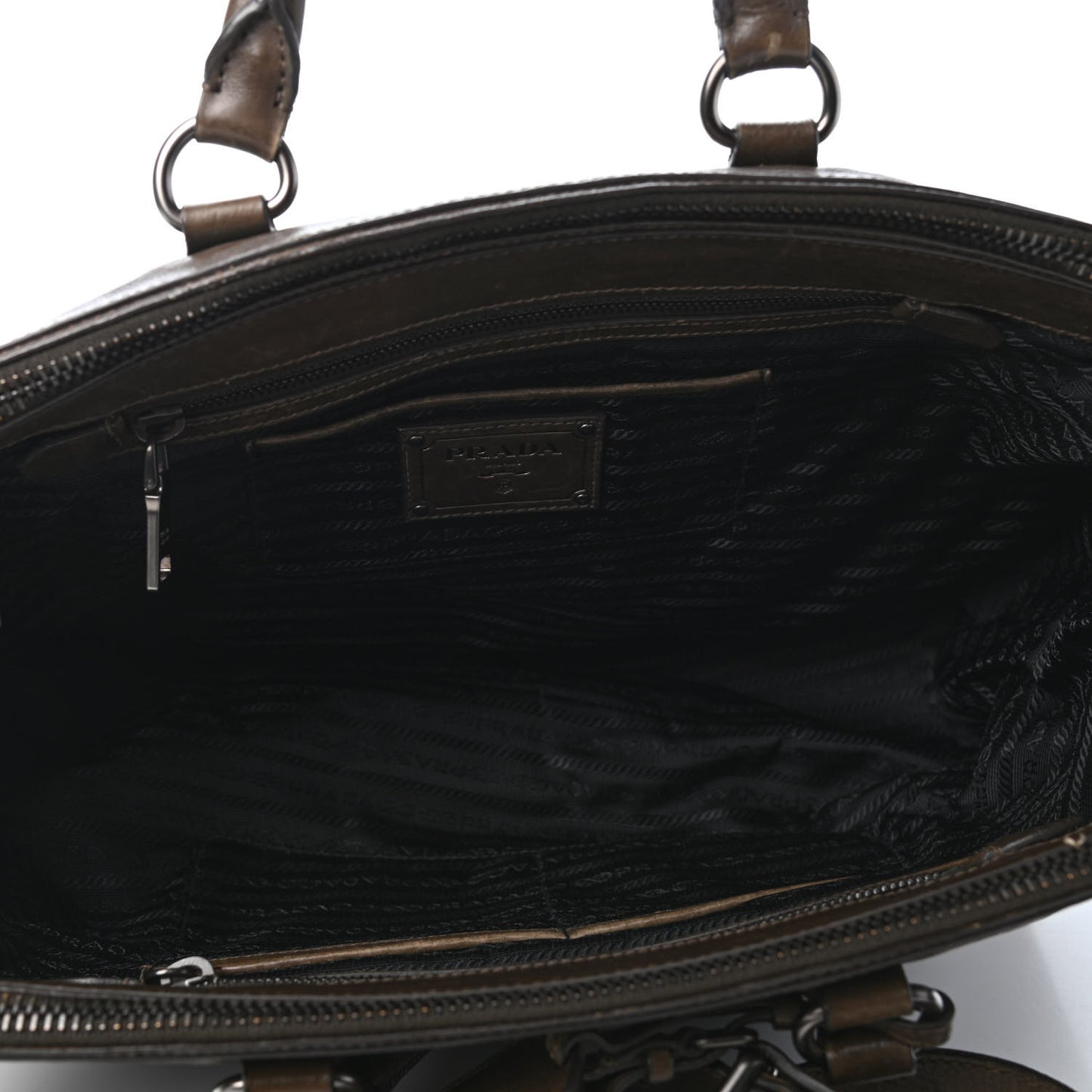 Cervo Antik Double Zip Satchel Cacao