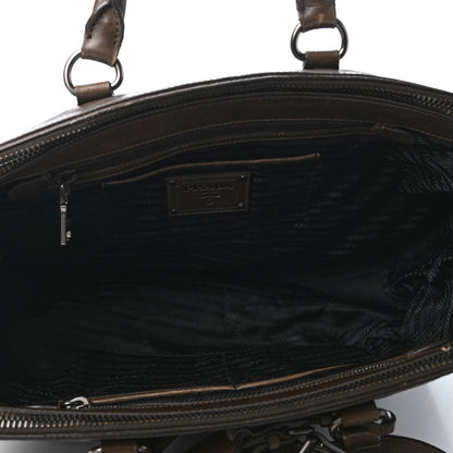 Prada Cervo Antik Double Zip Satchel Cacao 3 of 4