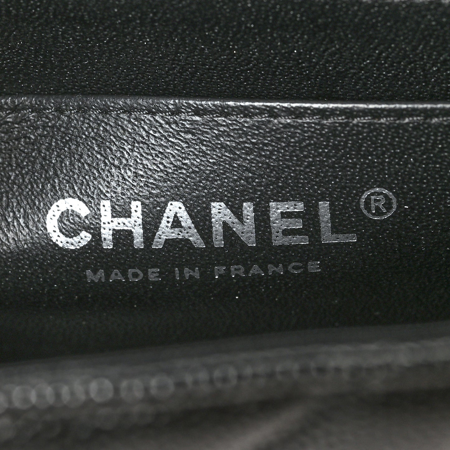 Caviar Chevron Quilted Mini Rectangular Flap Black