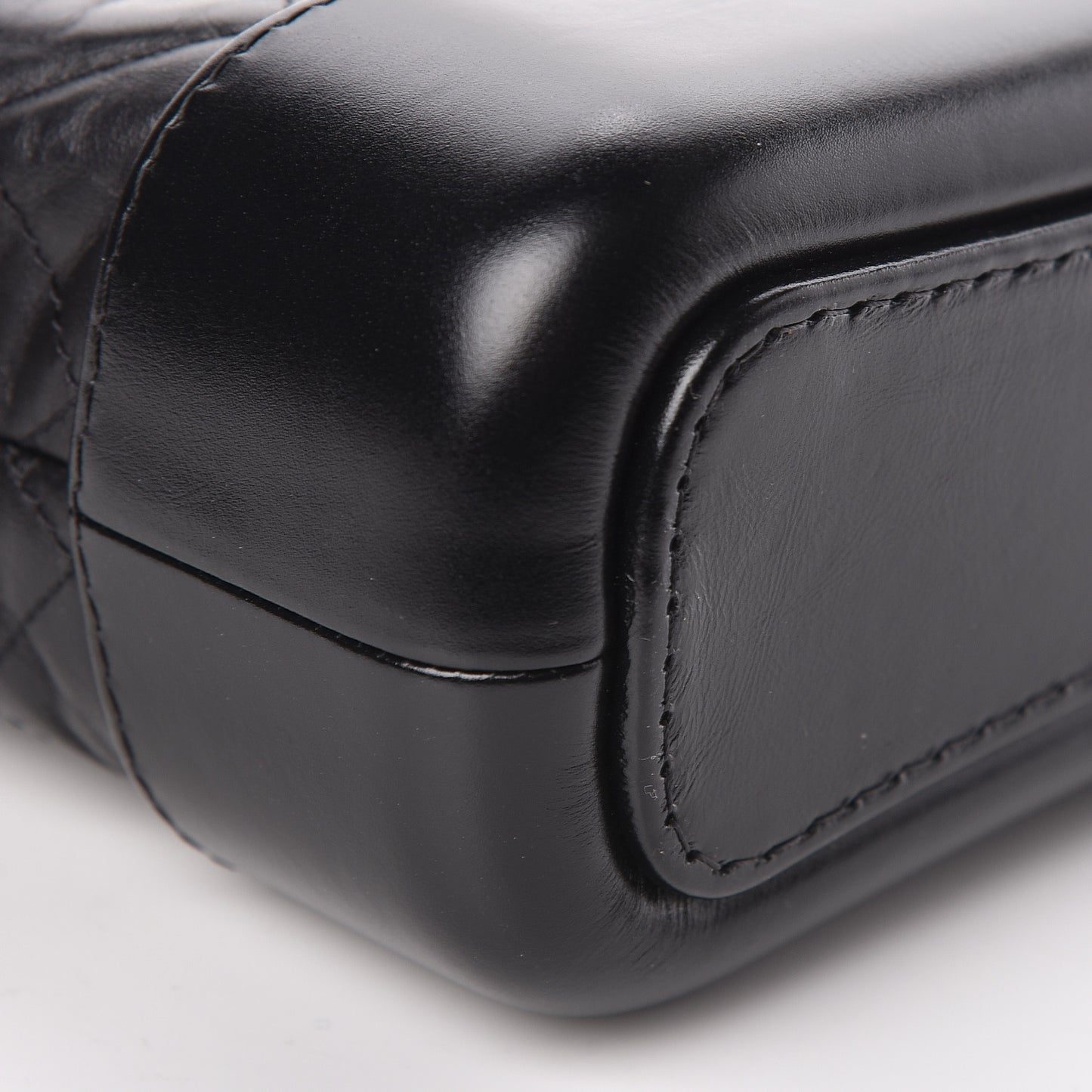 Aged Calfskin Quilted Small Gabrielle Hobo Black