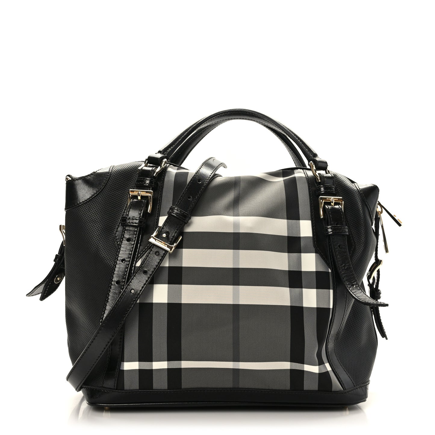 Nylon Beat Check Medium Landscape Lynher Tote Black