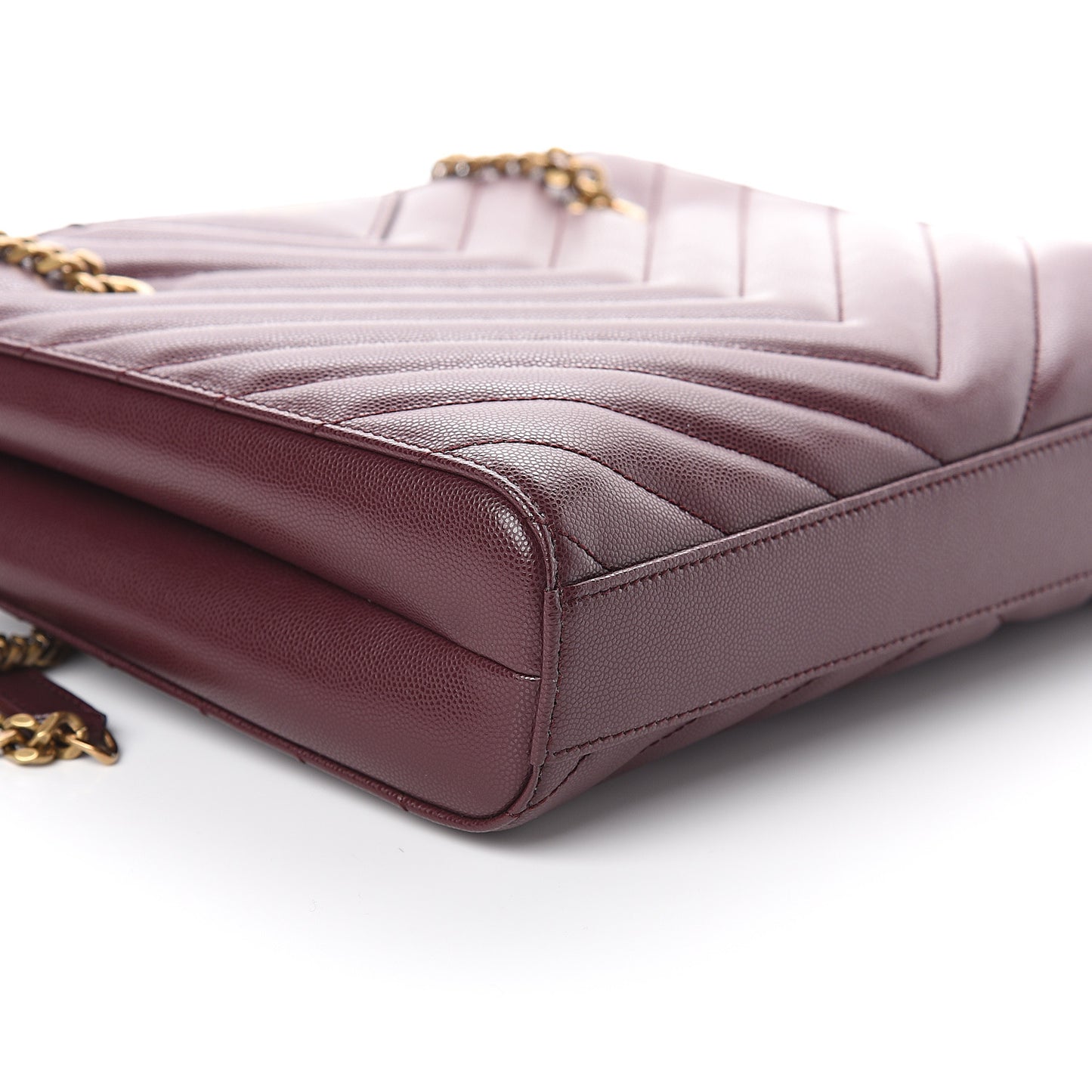 Grain de Poudre Matelasse Chevron Small Tribeca Shopping Bag Rouge Legoin
