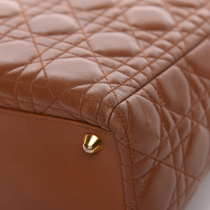 Christian Dior Lambskin Cannage Large Lady Dior Tan 17 of 19