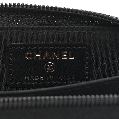 Chanel Lambskin Quilted Zip Around Boy Coin Purse Wallet Black 6 of 9