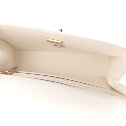 Chanel Lambskin Quilted Mini Crystal Top Handle Rectangular Flap White 7 of 10