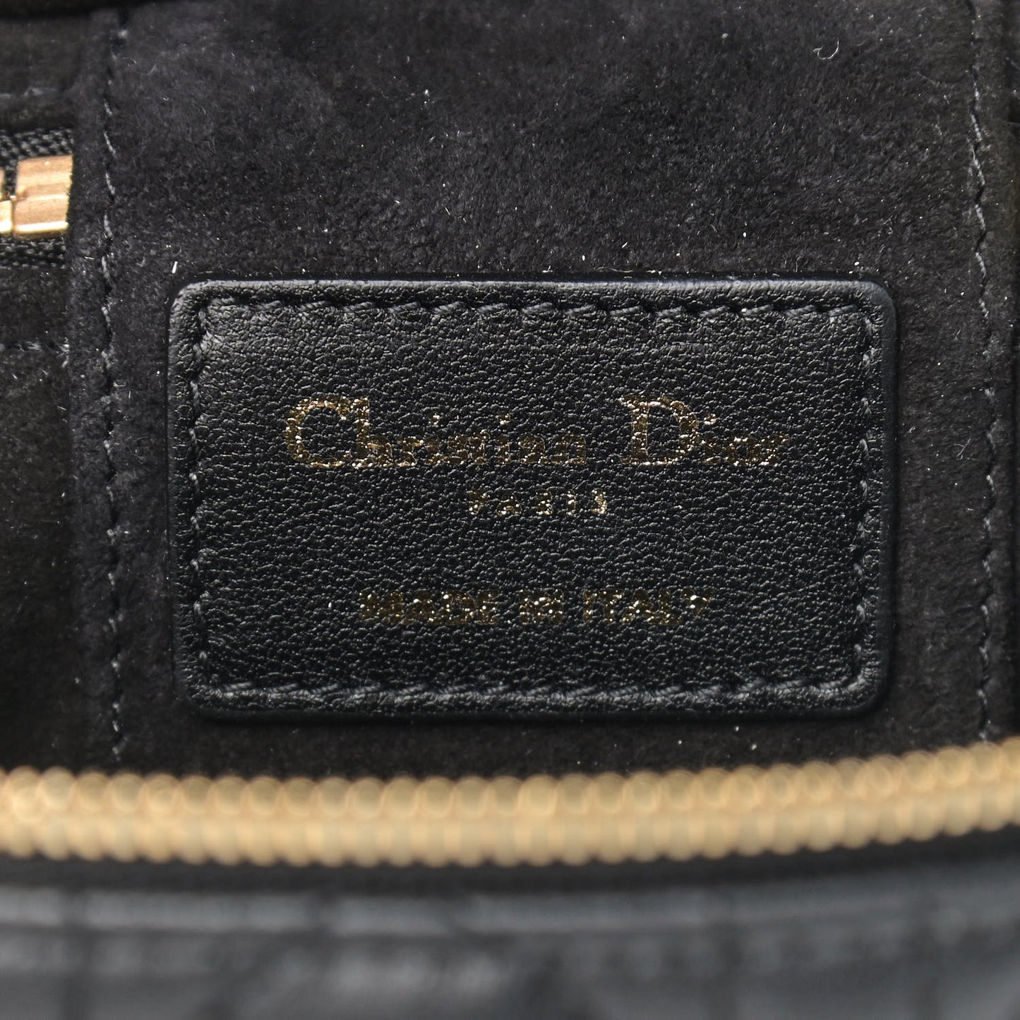Lambskin Cannage Micro Lady Dior Vanity Case Black