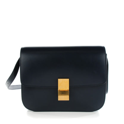 Celine Box Calfskin Medium Classic Box Flap Bag Navy 1 of 8