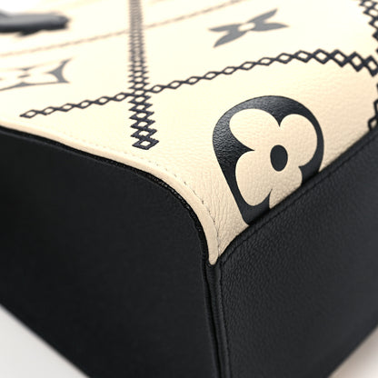 Louis Vuitton Empreinte Monogram Giant Broderies Onthego MM Cream Black 10 of 11
