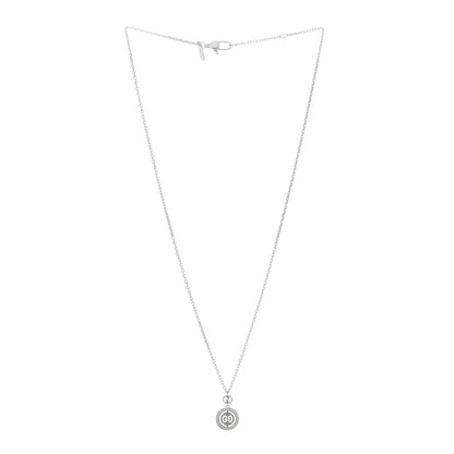 Gucci 18K White Gold Diamond 10mm Icon Twirl Pendant Necklace 3 of 4