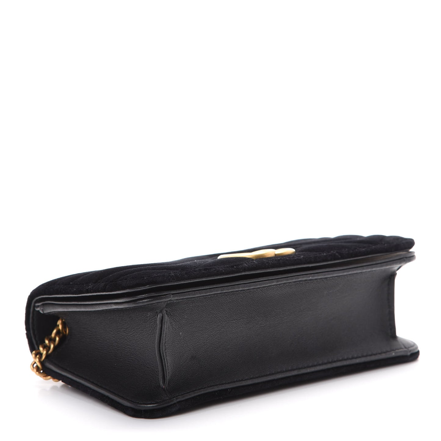 Velvet Matelasse GG Marmont Mini Bag Black
