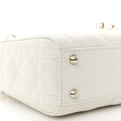 Christian Dior Lambskin Cannage Mini Lady Dior White 9 of 11