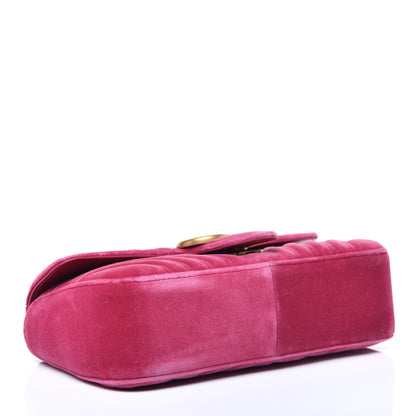 Gucci Velvet Matelasse Small GG Marmont Shoulder Bag Light Raspberry Rose 4 of 12