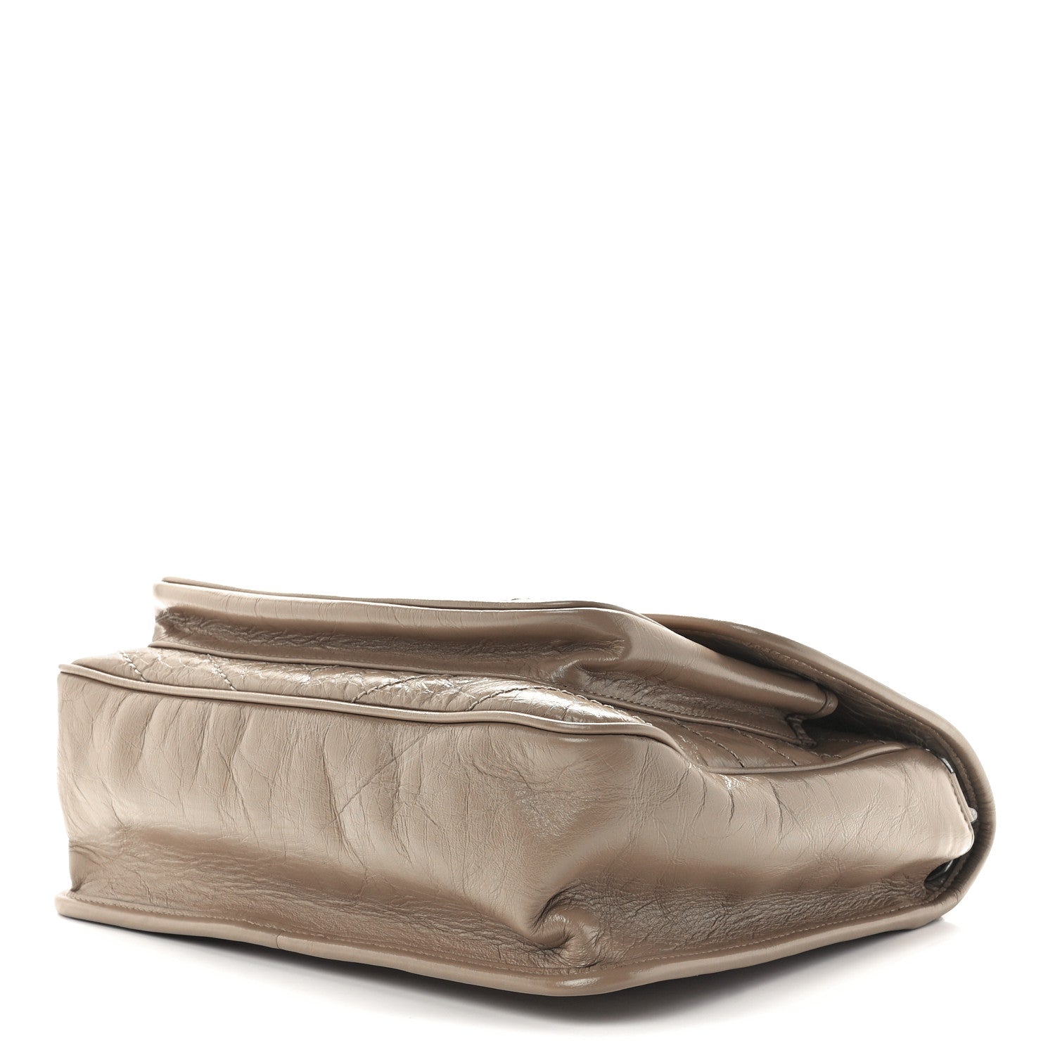 Saint Laurent Crinkled Calfskin Matelasse Monogram Medium Niki Chain Satchel Light Taupe 11 of 13