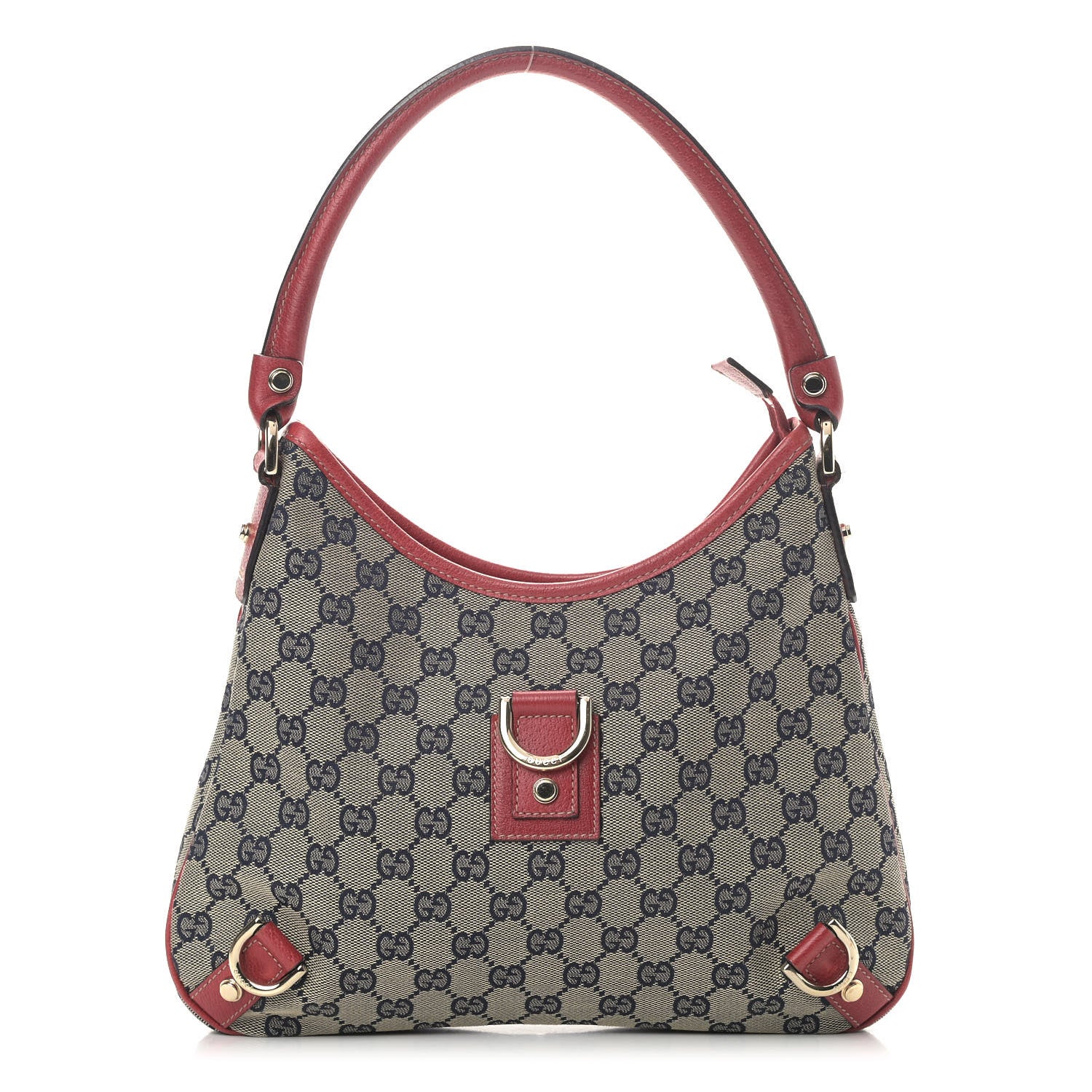 Gucci Monogram Medium Abbey D Ring Hobo Navy Red 1 of 12