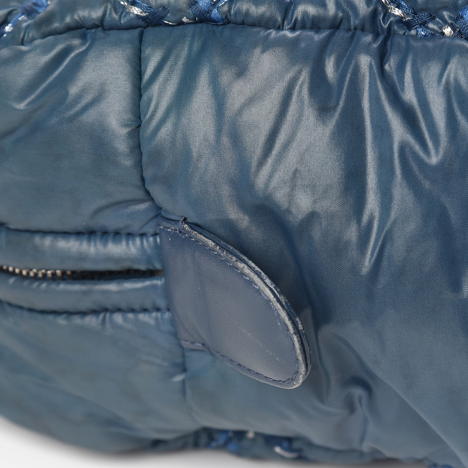 Chanel Nylon Quilted Tweed Stitch Bubble Camera Case Blue 14 of 15