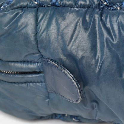 Chanel Nylon Quilted Tweed Stitch Bubble Camera Case Blue 14 of 15