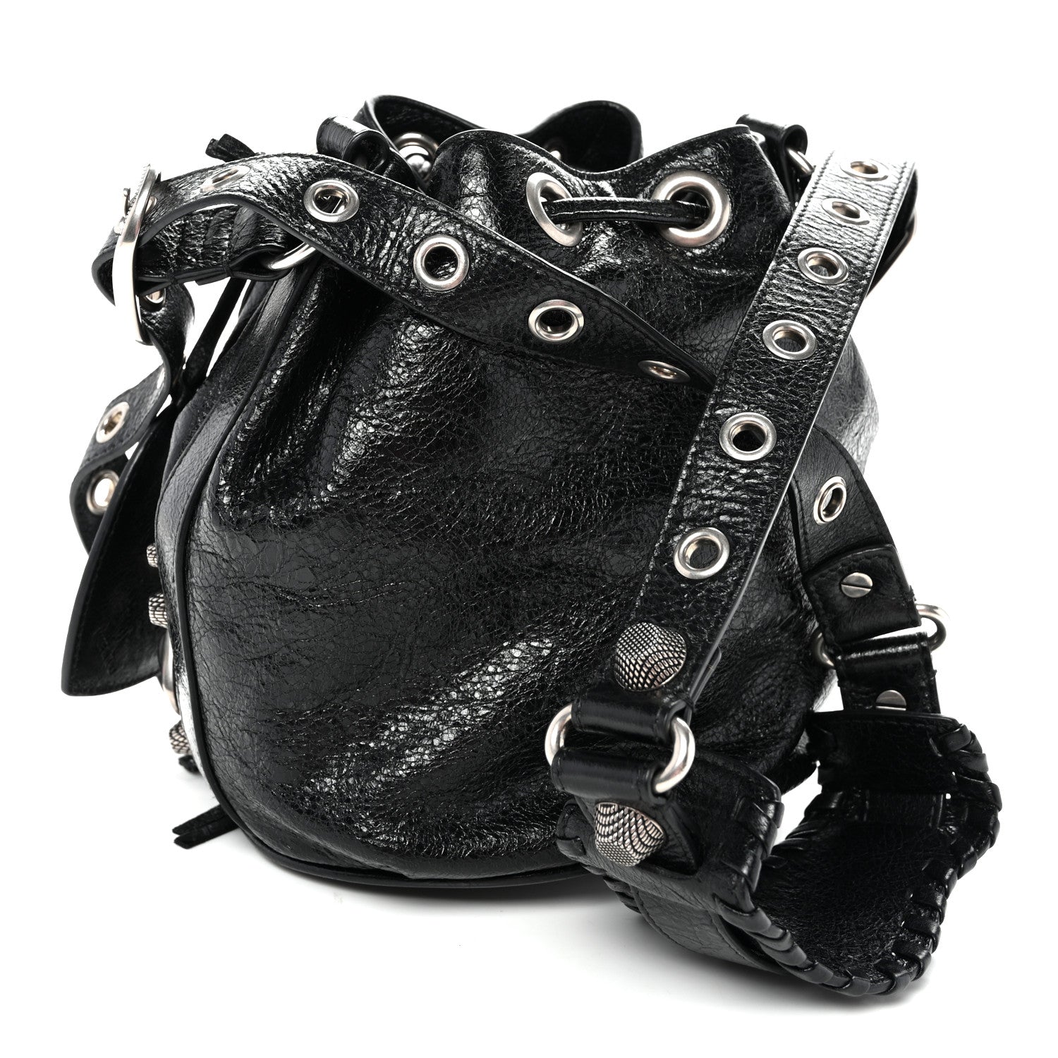 Balenciaga Agneau Arena Le Cagole Bucket Bag XS Black 3 of 9