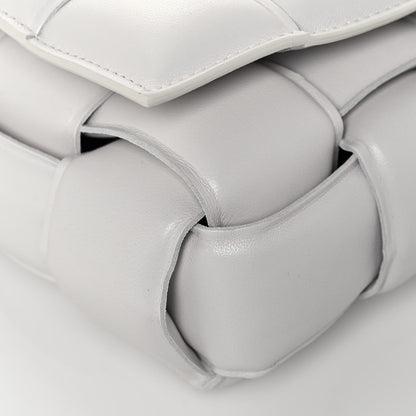 Bottega Veneta Lambskin Maxi Intreccio Padded Chain Cassette Crossbody Bag White 8 of 11