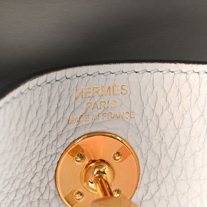 Hermes Taurillon Clemence Mini Lindy 20 Bleu Pale 6 of 11