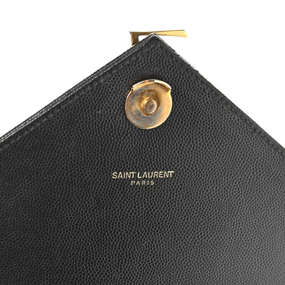Saint Laurent Grain De Poudre Matelasse Chevron Large Monogram Satchel Black 7 of 13