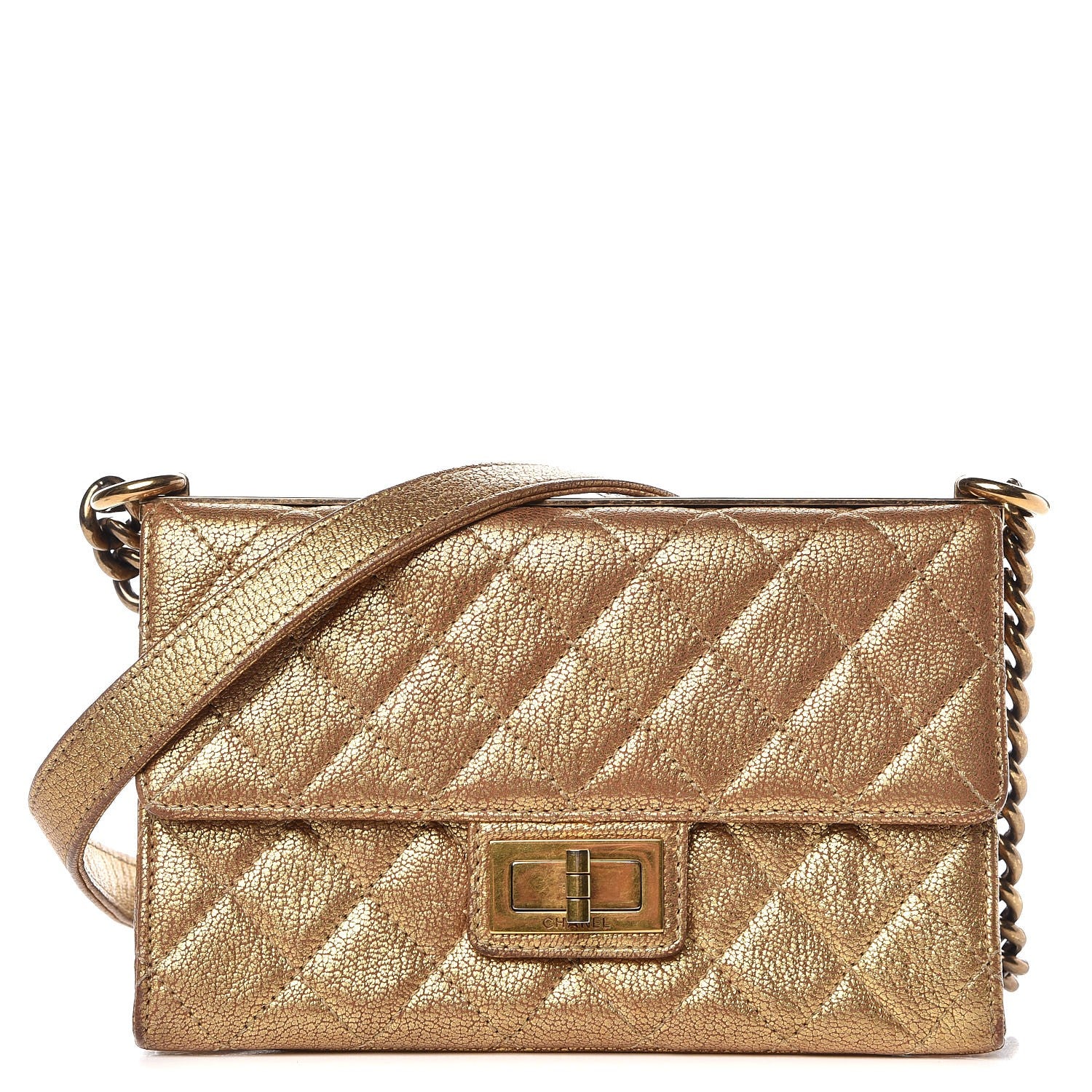 Chanel Metallic Goatskin Quilted Rita Flap Gold 1 of 14