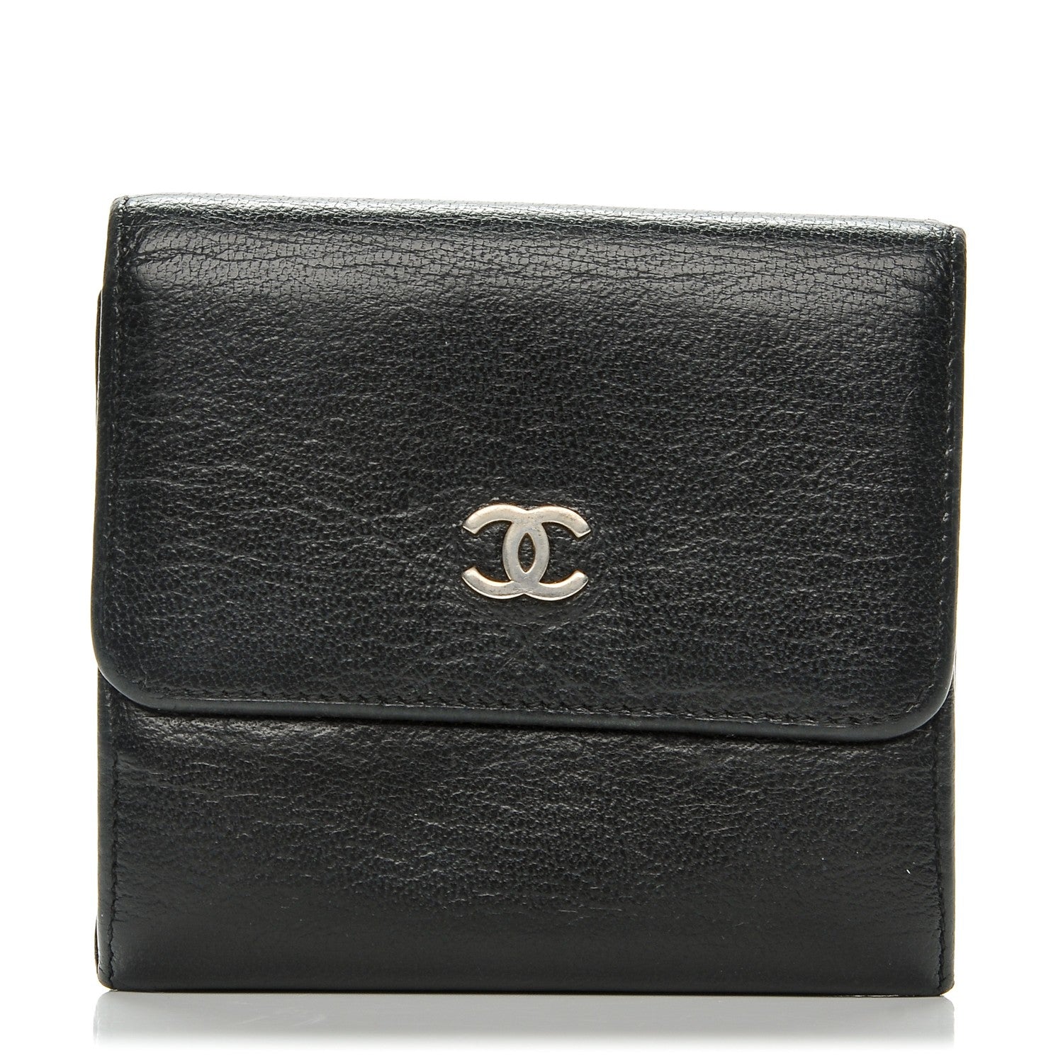 Chanel Goatskin Compact CC Flap Wallet Black 1 of 9