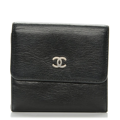 Chanel Goatskin Compact CC Flap Wallet Black 1 of 9