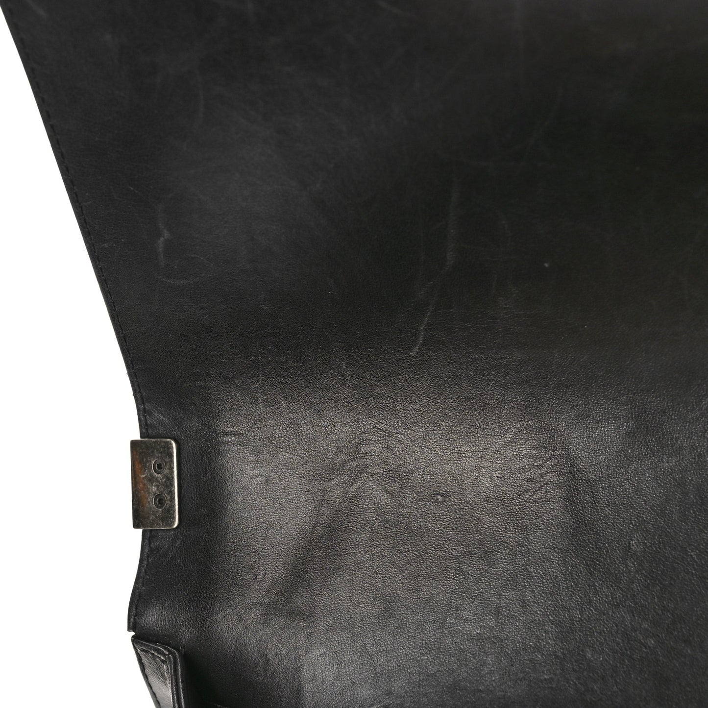 Calfskin Pleated Medium Boy Flap Black
