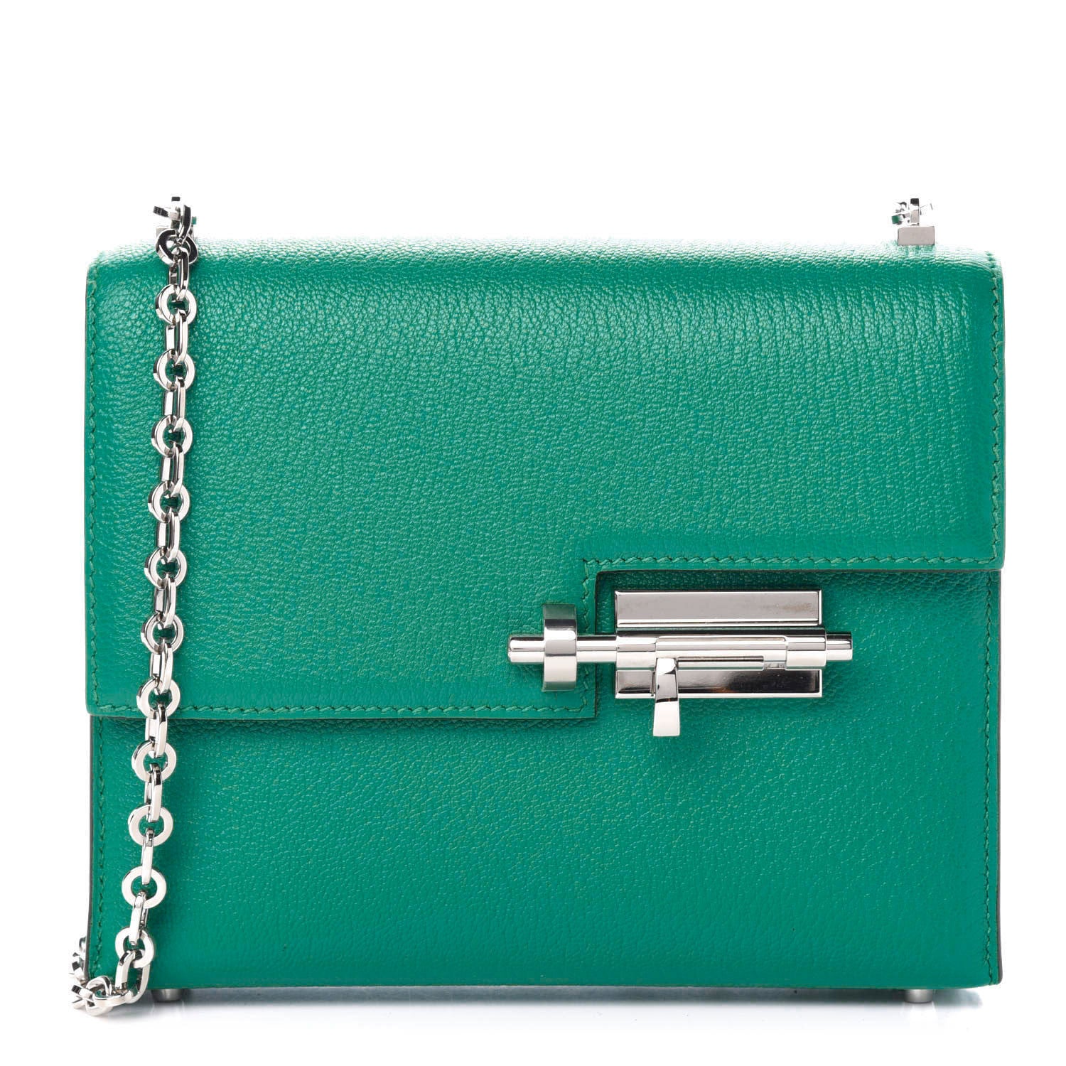 Hermes Chevre Mysore Mini Verrou Chaine Bag Bleu Paon 1 of 10