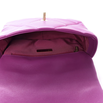Chanel Lambskin Quilted Medium 19 Flap Purple 4 of 9