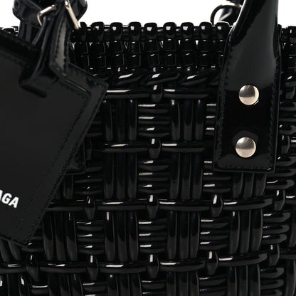 Balenciaga Faux Calfskin Braided Varnished XXS Bistro Basket Black 8 of 10