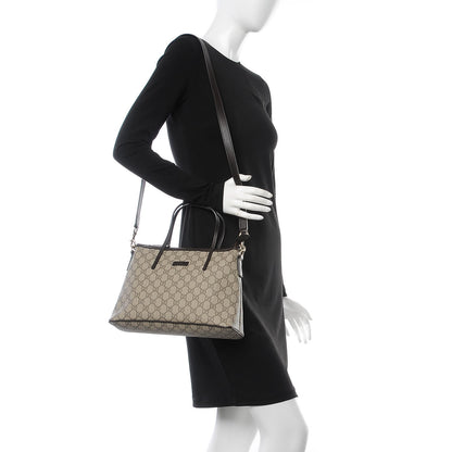 Gucci GG Supreme Monogram Small Zippered Tote Dark Brown 2 of 8