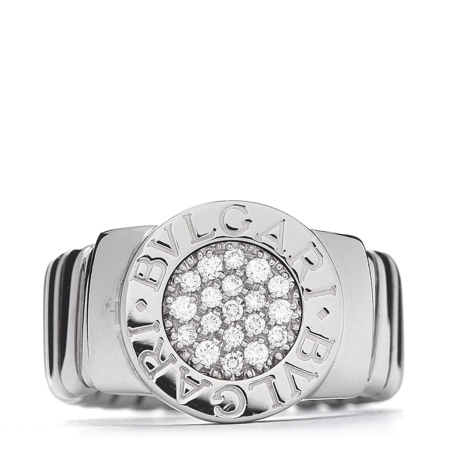 18K White Gold Diamond Tubogas Ring 47 4