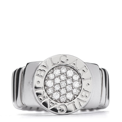 Bulgari 18K White Gold Diamond Tubogas Ring 47 4 1 of 6