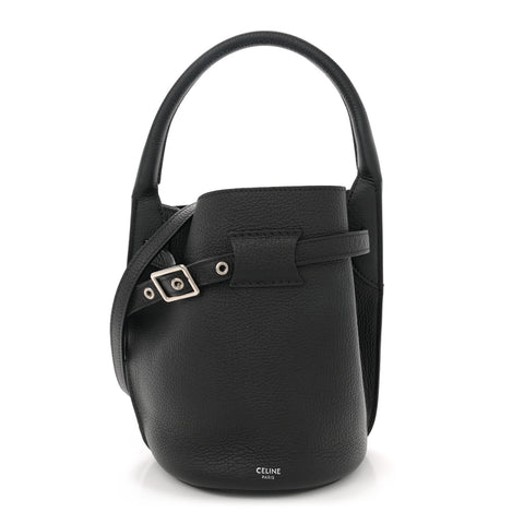 Supple Grained Calfskin Nano Big Bag Bucket Black
