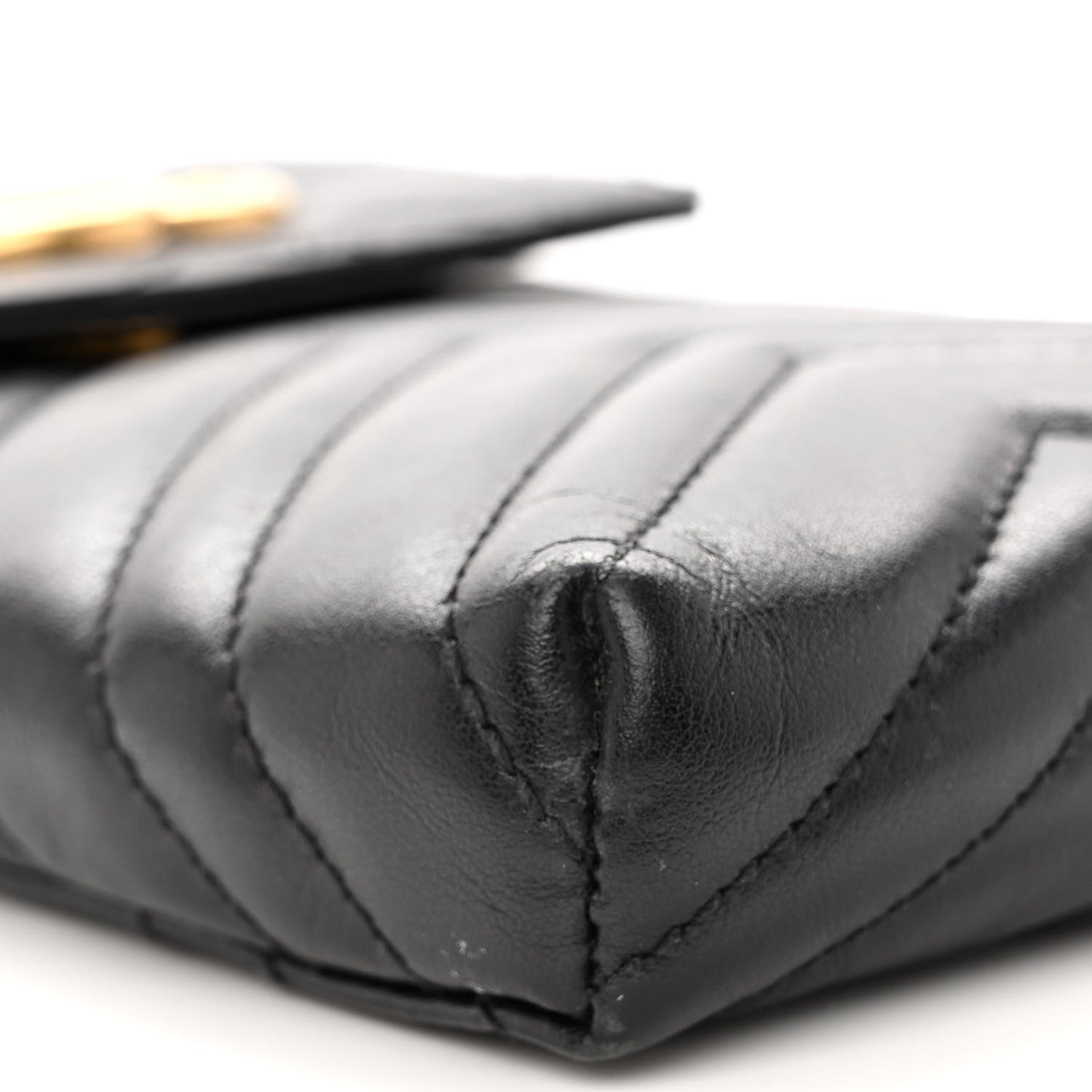 Calfskin Matelasse Mini GG Marmont Crossbody Bag Black