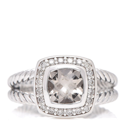 David Yurman Sterling Silver Diamond White Topaz 7mm Petite Albion Ring 51 5.75 1 of 5
