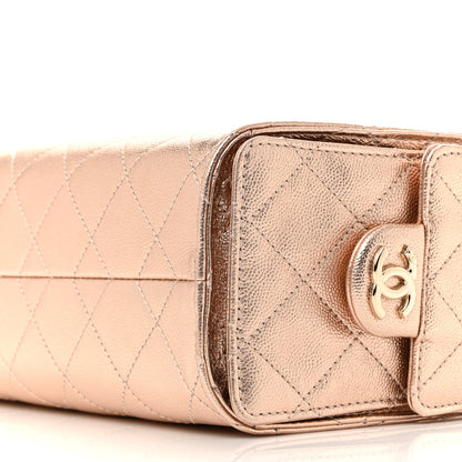 Chanel Metallic Caviar Quilted Mini Chanel 25 Handbag Copper 10 of 11