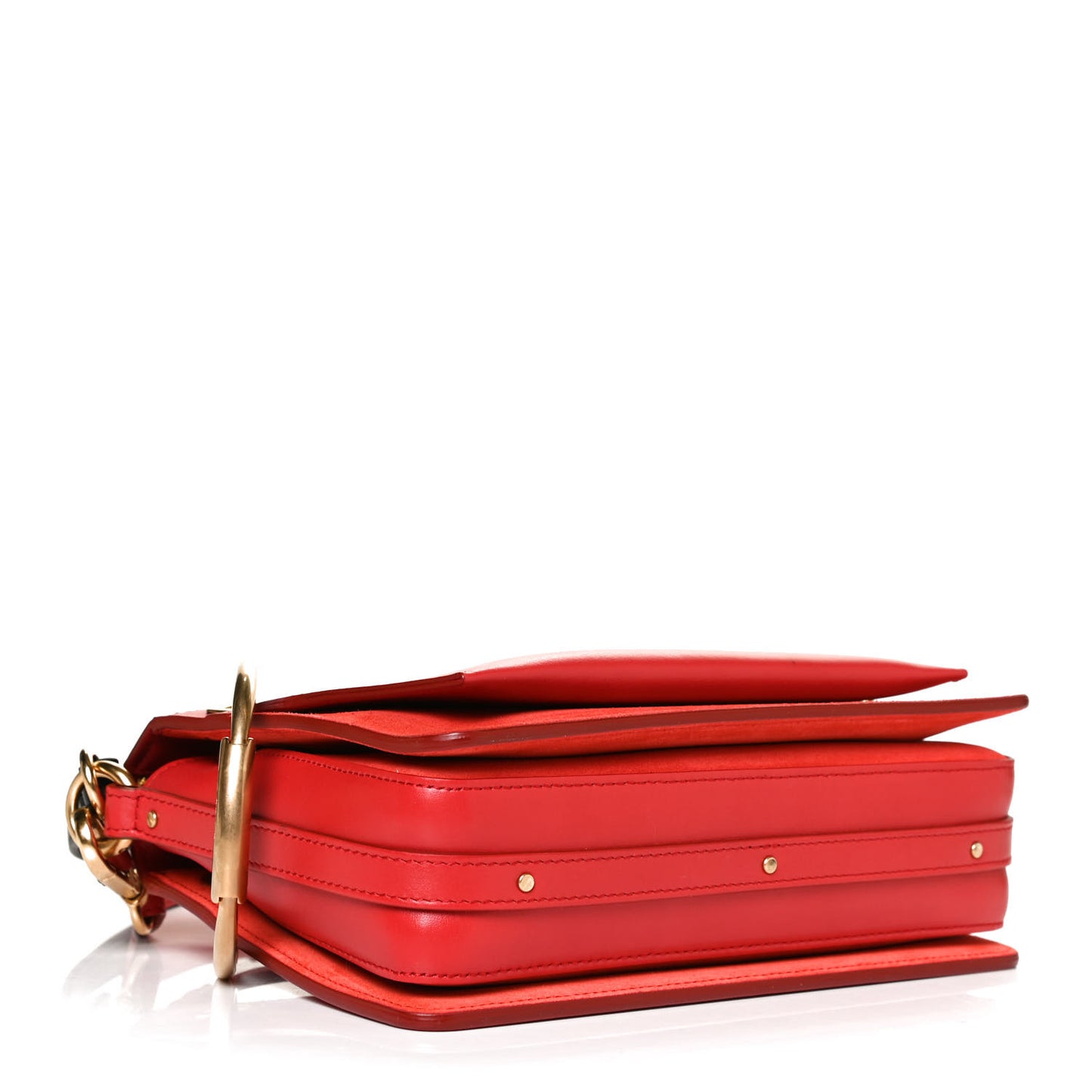 Calfskin Suede Small Roy Bag Plaid Red