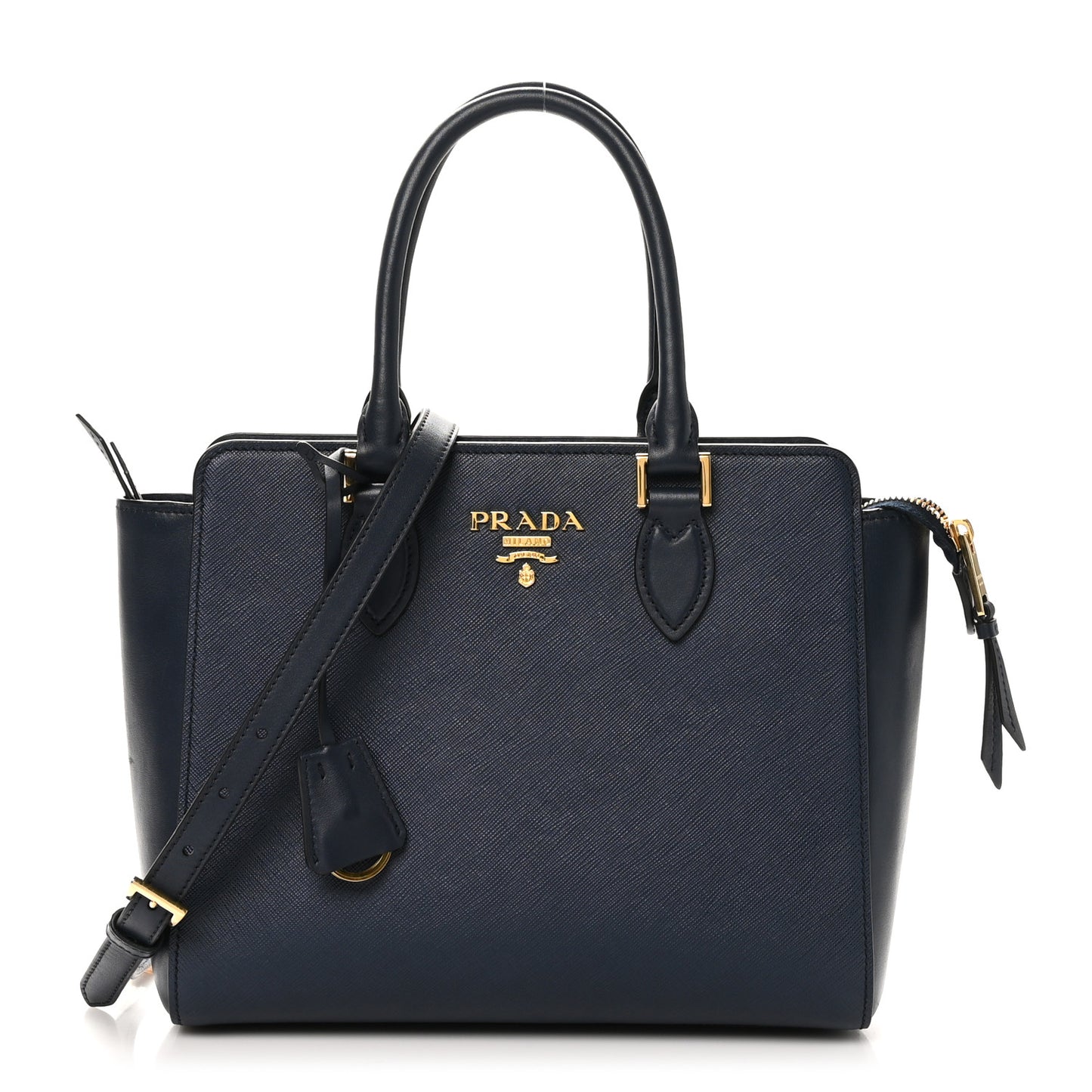 Saffiano Soft Calfskin Small Zippered Tote Baltico