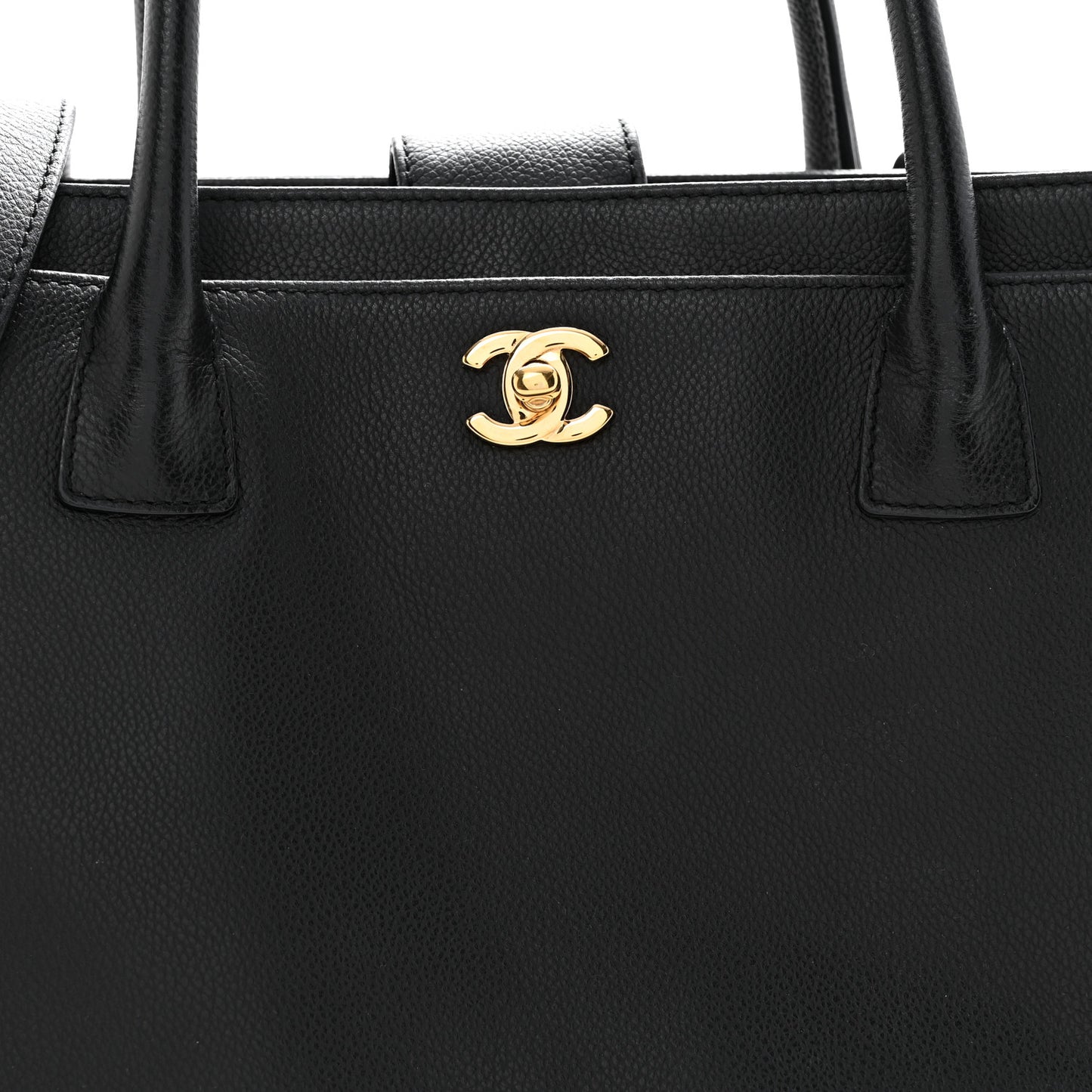 Calfskin Cerf Executive Shopper Tote Black